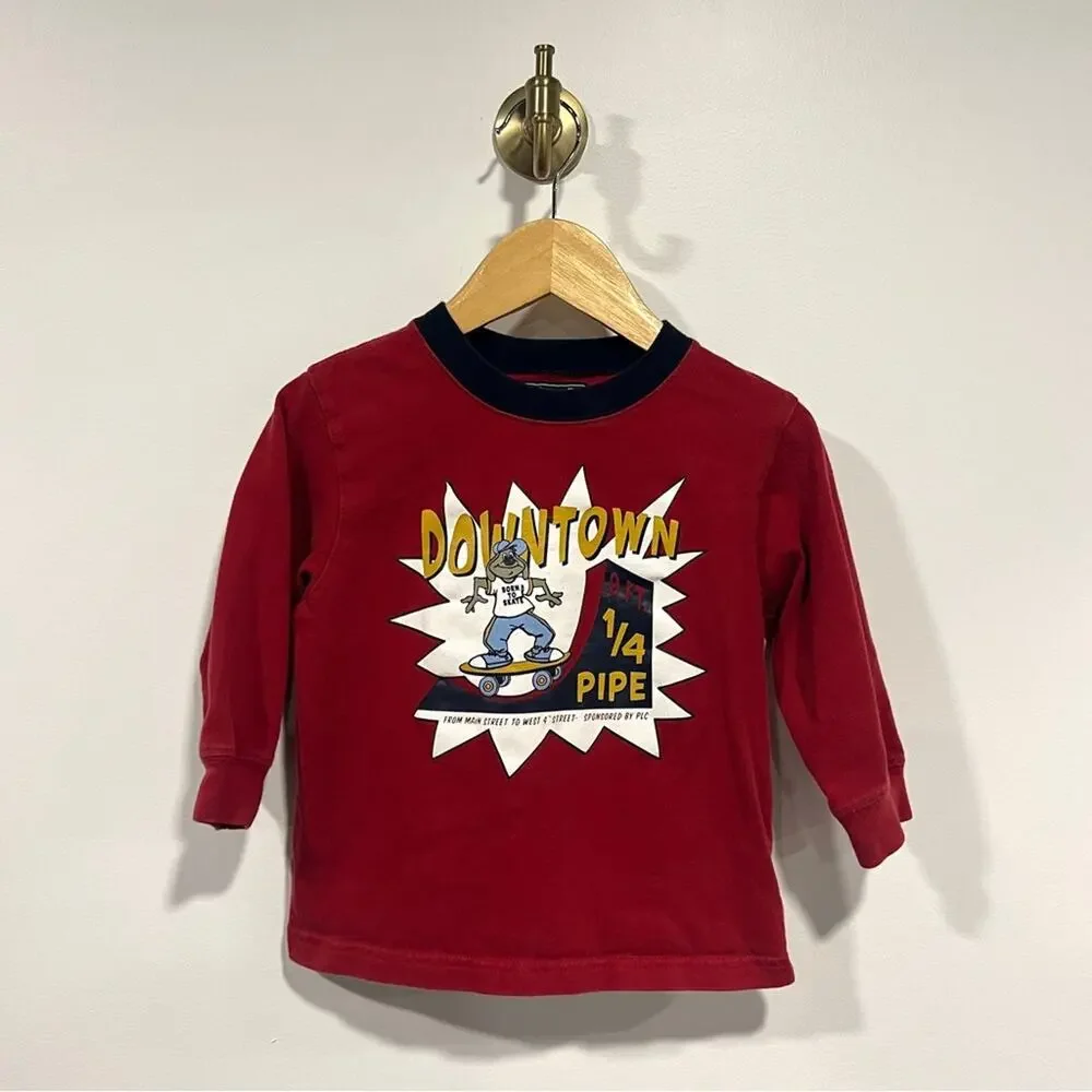 Retro Skateboard Graphic Long Sleeve Tee